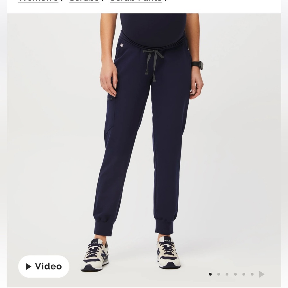Navy Figs Maternity Scrub Pants, size S